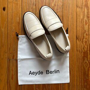 Aeyde Ruth Leather Cream Loafers 42